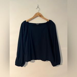 Banana Republic Supima Cotton Puff Sleeve Square Neck Off-shoulder Top